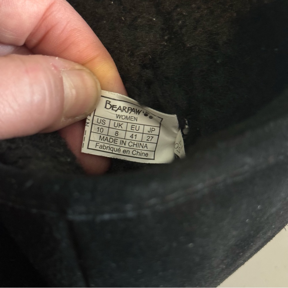 Bearpaw Black Boots with Lace Up Back Size 10 - Picture 7 of 12